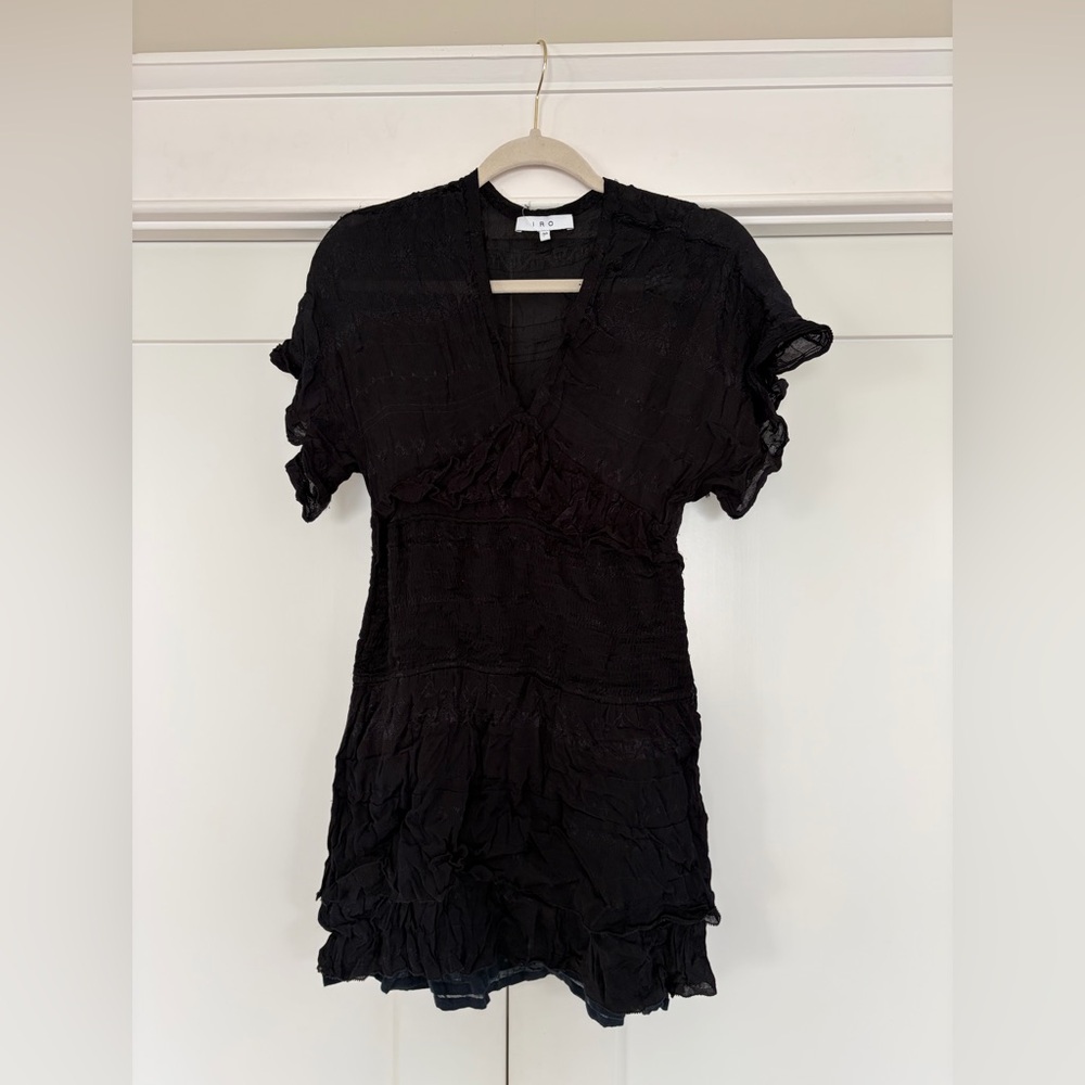 IRO Black Textured V-Neck Blouse